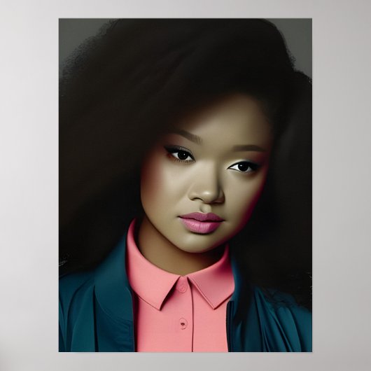 Poster d'une jeune femme confiante (Devant)