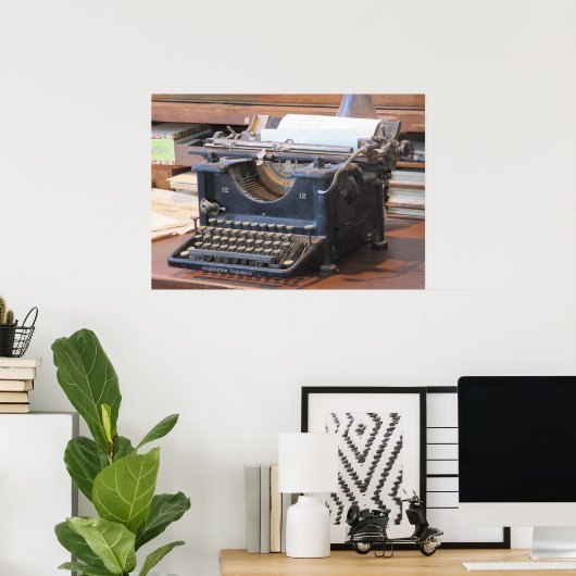 Poster d'une machine à écrire (Bureau à domicile)