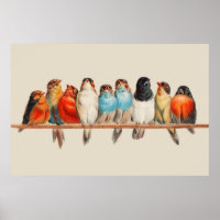 Poster d'une perche d'oiseaux