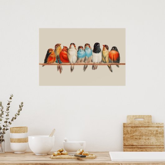 Poster d'une perche d'oiseaux (Cuisine)