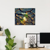 Poster Dune Primrose growing out of Cracked Mud (Bureau à domicile)