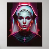 Poster d'une religieuse Déplaisante - Cyberpunk (Devant)
