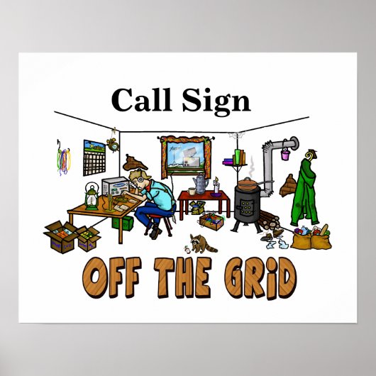 Poster d'une station de radio de jambon hors résea (Devant)