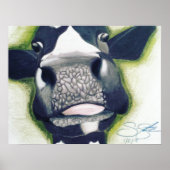 Poster d'une vache moo amusante (Devant)