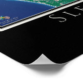 Poster Dunes de l'ours couché National Lakeshore Satellit (Coin)