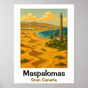 Poster Dunes de Maspalomas Grande Canarie Île Canarie