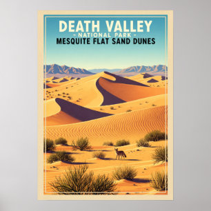 Poster Dunes de sable plat Mesquite Death Valley V01