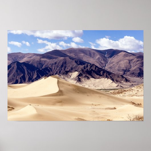 Poster Dunes de sable près du monastère de Samye - Tibet (Devant)
