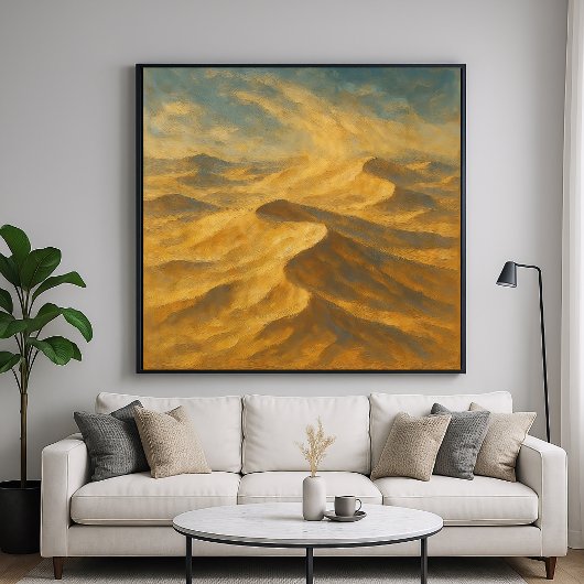 Poster Dunes De Sable Ventées - Art Peintre Pastel