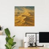 Poster Dunes De Sable Ventées - Art Peintre Pastel (Bureau à domicile)