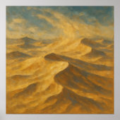 Poster Dunes De Sable Ventées - Art Peintre Pastel (Devant)