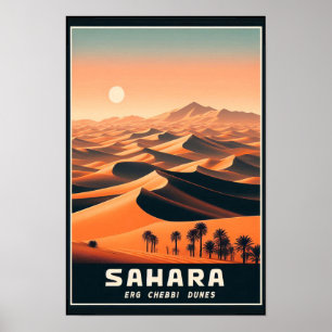 Poster Dunes infinies de l'Erg Chebbi, Maroc