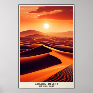 Poster Dunes infinies de l'Erg Chebbi, Maroc