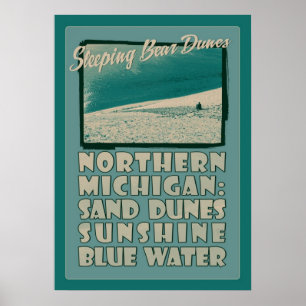 Poster Dunes Michigan du nord d'ours de sommeil