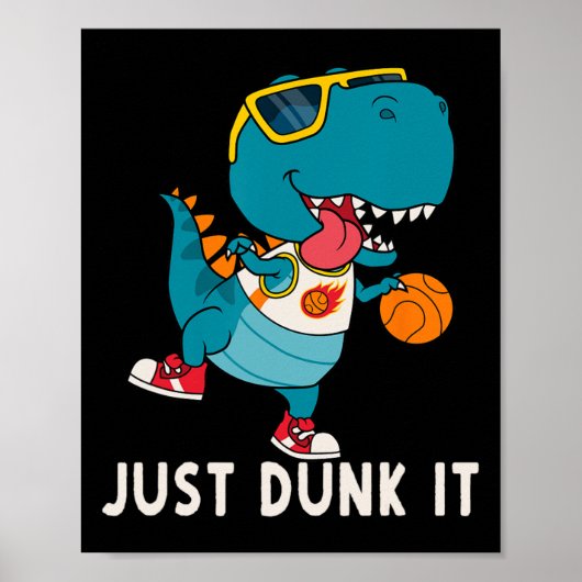 Poster Dunk It Fun Dinosaur Championnat D de basket-ball (Devant)