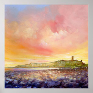 Poster Dunstanburgh Castle Alnwick Northumberland Imprime