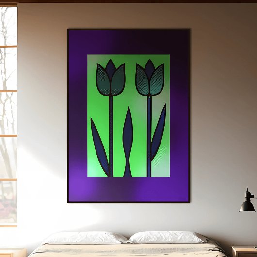 Poster Duo Tulip moderne : Jardin minimaliste
