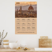 Poster Duomo de Firenze, Florence Italy 2026 Calendar (Cuisine)
