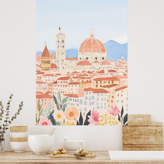 Poster Duomo minimal Italie Florence Art Print (Cuisine)