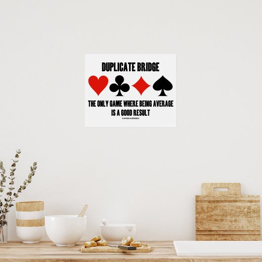 Poster Duplicate Bridge Only Game Where Being Average (Cuisine)