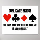 Poster Duplicate Bridge Only Game Where Being Average (Devant)
