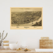 Poster Duquesne, PA Carte panoramique - 1897 (Cuisine)