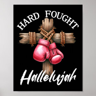 Poster Dur combat Hallelujah Boxe Gants Dieu Foi Jes