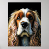 Poster Dur Pastel Dessin Cocker Spaniel (Devant)