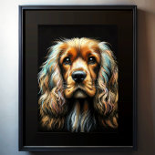 Poster Dur Pastel Dessin Cocker Spaniel
