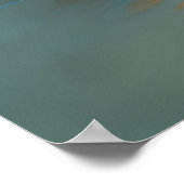 Poster Dur Pastel Dessin Vagues sur une plage (Coin)