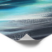 Poster Dur Pastel Dessin Vagues sur une Plage III (Coin)