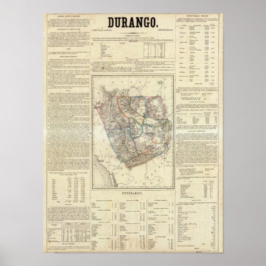 Poster Durango, Mexique (Devant)