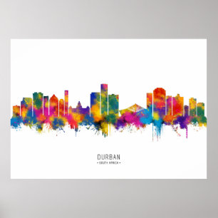 Poster Durban Afrique du Sud Skyline