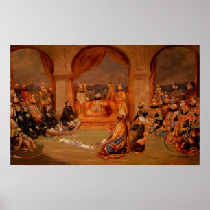 Poster Durbar à Udaipur, Rajasthan, 1855