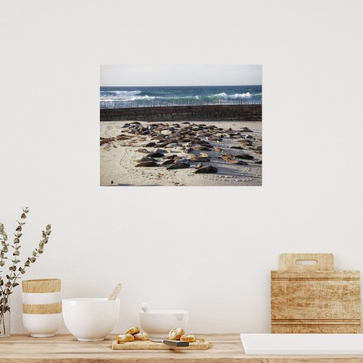 Poster Dure journée dans le surf (Cuisine)