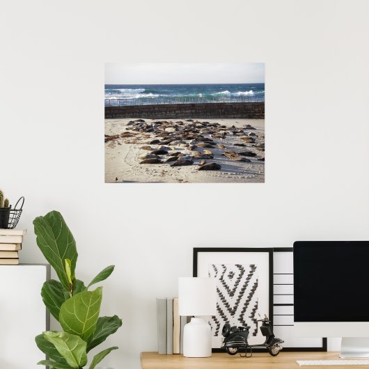 Poster Dure journée dans le surf (Bureau à domicile)