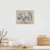 Poster Durer Rhino (Cuisine)