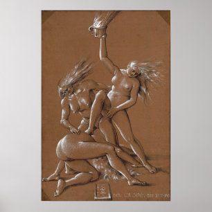 Poster Dürer - Salutation du Nouvel An avec trois sorcièr