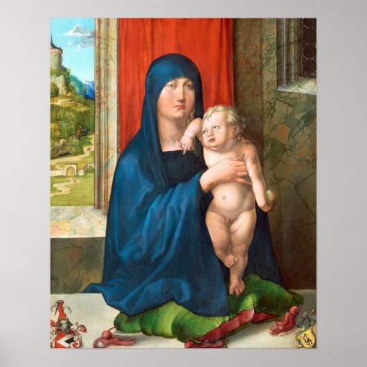 Poster Dürer - Vierge à l'Enfant (Devant)