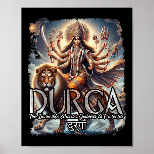 Poster Durga Goddess War Mythologie hindoue Devi Shakti (Devant)