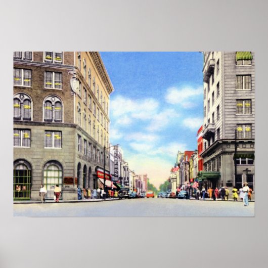 Poster Durham Caroline du Nord, rue Main (Devant)