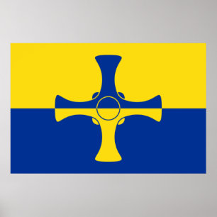 Poster Durham Flag (County of England, UK)
