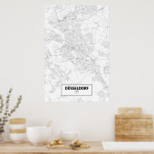 Poster Düsseldorf, Allemagne (noir sur blanc) (Cuisine)