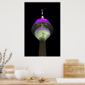 Poster Düsseldorfer Rheinturm de nuit (Cuisine)