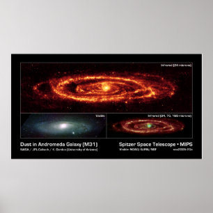 Poster Dust in Andromeda Galaxy (M31) – Spitzer Space