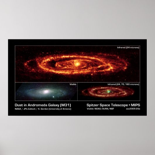 Poster Dust in Andromeda Galaxy (M31) – Spitzer Space (Devant)