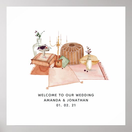 Poster Dusty Automne Sanctuaire Bohème Mariage Bienvenue (Devant)