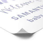 Poster Dusty Blue and Purple Rainbow Baby shower Bienvenu (Coin)