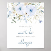 Poster Dusty Blue Baby Bloom Baby shower Enveloppe Statio (Devant)