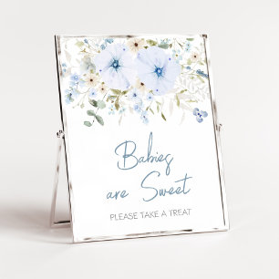 Poster Dusty Blue Baby Bloom Baby shower Les bébés sont d